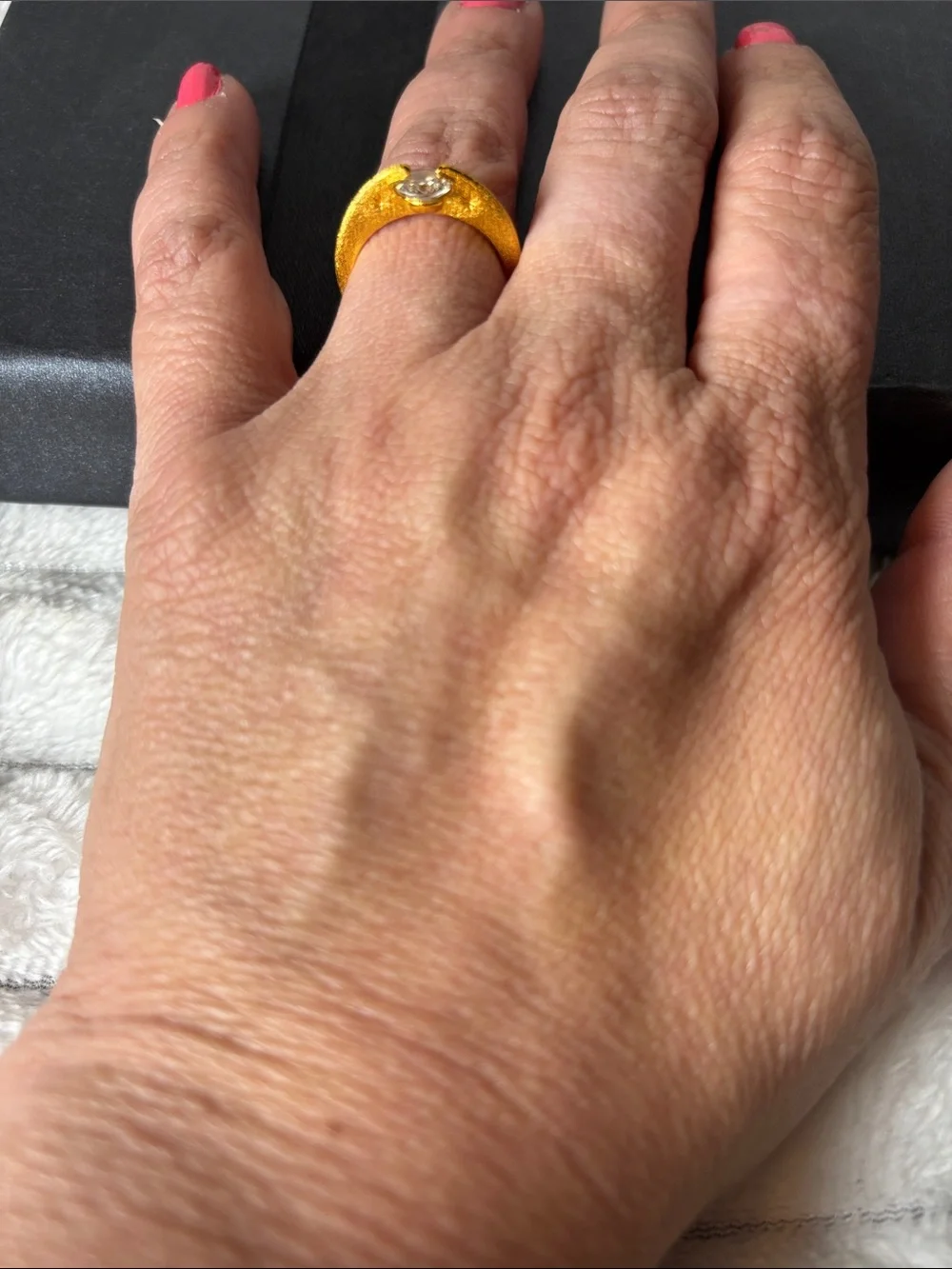 La Blancus Gold Plated Size 6 and up Cubic Zirconia Ring NWT